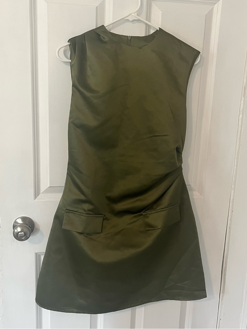 Commense Olive Green Mini Shift Dress